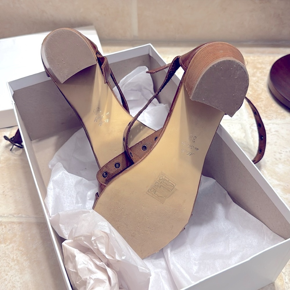 Sundance Catalog Leather Rivet Sandal Brandy size 38 . Also called Rosie Sandals - Picture 5 of 5
